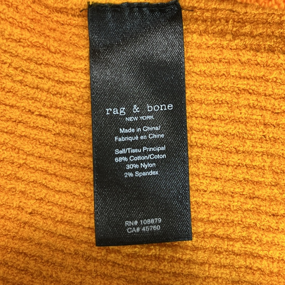 rag & bone Soleil‎ Rib Bra Top Orange Knit Ribbed V-Neck Racerback size large - Picture 12 of 13
